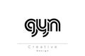 GYN Creative Unique Modern Letter Logo Design Royalty Free Stock Photo