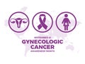 September is Gynecologic Cancer Awareness Month vector illustration
