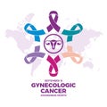 September is Gynecologic Cancer Awareness Month vector illustration