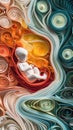 Gynecologic concept: a visual narrative of the uterus and the miracle of newborn life, capturing the beauty and