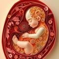 Gynecologic concept: a visual narrative of the uterus and the miracle of newborn life, capturing the beauty and