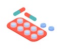 Gynecologic Pills Isometric Composition