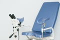 Gynecological chair and colposcope in clinic Royalty Free Stock Photo