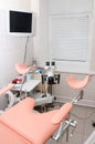 Gynecological chair with colposcope in clinic Royalty Free Stock Photo