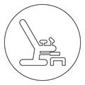 Gynecological chair icon black color in round circle