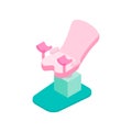 Gynecological chair isometric 3d icon