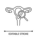 Gynecological exam linear icon