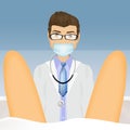 Illustration of gynecological examination