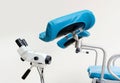 Gynecological room chair eguipment tool clinic lens white background Royalty Free Stock Photo