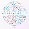 Gynecologist concept in circle