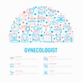 Gynecologist concept in half circle