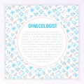 Gynecologist concept with thin line icons