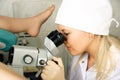 Gynecologist examining a patient Royalty Free Stock Photo