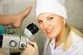 Gynecologist examining a patient Royalty Free Stock Photo