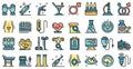 Gynecologist icons set vector flat