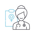 gynecologist line icon, outline symbol, vector illustration, concept sign Royalty Free Stock Photo