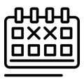 Gynecology calendar icon, outline style