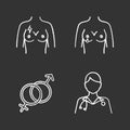 Gynecology chalk icons set