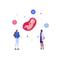 Gynecology checkup, pregnancy and prenatal healthcare concept. Vector flat people illustration. Doctor and patient appointment.