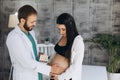 Gynecology consultation. Pregnant woman with her doctor in clinic