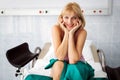 Gynecology examination and consultation. Happy woman at hospital Royalty Free Stock Photo