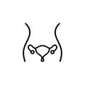 Gynecology flat icon. The female uterus. Genitals