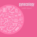 Gynecology flat poster