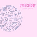 Gynecology flat poster