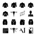 Gynecology glyph icons set