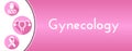 Gynecology Illustration Background with Uterus, Cancer Ribbon and Doctor Icons