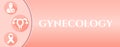 Gynecology Peach Color Illustration Background with Medical Icons Royalty Free Stock Photo