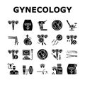 Gynecology Treatment Collection Icons Set Vector sign
