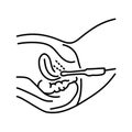 Gynecology ultrasound color line illustration