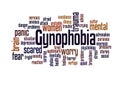 Gynophobia fear of women word cloud concept