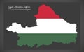 Gyor-Moson-Sopron map of Hungary with Hungarian national flag il Royalty Free Stock Photo