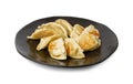 Gyoza Chinese Dumplings Isolated, Fried Vegetable Jiaozi, Chicken Momo Pile, Asian Gyoza Group Royalty Free Stock Photo