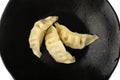 Gyoza Chinese Dumplings on Plate Isolated, Vegetable Jiaozi, Chicken Momo Pile, Asian Gyoza Group Royalty Free Stock Photo