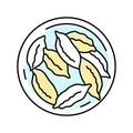 gyoza japanese food color icon vector illustration