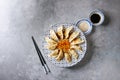 Gyozas potstickers asian dumplings Royalty Free Stock Photo