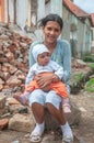 5/16/2018. Lomnicka, Slovakia. Roma community in the heart of Slovakia, living in horrible conditions. Portrait of mother and baby