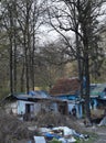 Gypsies in old prefabricated houses Royalty Free Stock Photo