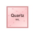 Vector symbol of Quartz SiO2 from the Mohs scale of mineral hardness on the background from connected molecules