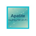 Vector symbol of Apatite mineral from the Mohs scale of mineral hardness on the background from connected molecules Royalty Free Stock Photo