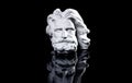 Gypsum copy of famous ancient statue Poseidon head isolated on a white background