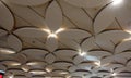 Gypsum false ceiling with flower petal design interiors at mumbai airport located at India