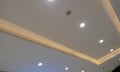 Gypsum false ceiling view and design of roof of commercial building interior finishes work