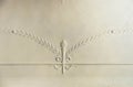 Gypsum molding pattern on the ceiling. Decorative gypsum finish in an old house