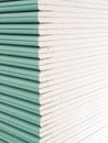 Gypsum plasterboard in the pack. Royalty Free Stock Photo