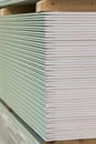 Gypsum plasterboard in the pack. Royalty Free Stock Photo