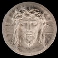 Gypsum statue of face of Christ